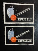 1939 Foire Bruxelles French And English Text Mercure Vignette Poster Stamp Label Belgium - Erinnophilia [E]