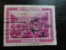 1934 Foire De Bruxelles Spanish Cancel Barcelona Probable On Arrival Vignette Poster Stamp Spain Label Belgium - Erinofilia [E]