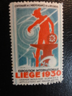 1930 Exposition Internationale De LIEGE Mercure Vignette Poster Stamp Label Belgium - Erinofilia [E]