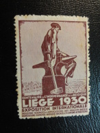 1930 Exposition Internationale De LIEGE Vignette Poster Stamp Label Belgium - Erinnophilia [E]