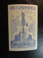 1937 BRUGES Foire Commerciale Mercure Et Poseidon Mythology Vignette Poster Stamp Label Belgium - Erinnofilie [E]