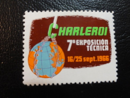 1966 CHARLEROI Expo Tecnique Vignette Poster Stamp Label Belgium - Erinnophilie [E]