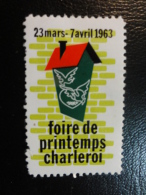 1963 CHARLEROI Foire De Printemps Vignette Poster Stamp Label Belgium - Erinnophilie [E]