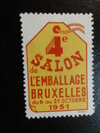 1951 Salon Emballage Brixelles Vignette Poster Stamp Label Belgium - Erinnophilie [E]