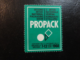 1960 Propack Bruxelles Vignette Poster Stamp Label Belgium - Erinnophilia [E]