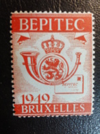 1949 BEPITEC Rouge Sur Papier Bleue Vignette Poster Stamp Label Belgium - Erinnofilie [E]