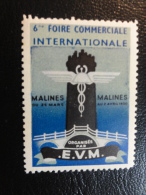 1950 MALINES FOIRE PONT BRIDGE Vignette Poster Stamp Label Belgium - Erinnophilie - Reklamemarken [E]