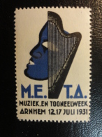 1931 ARNHEM MUSIC MUSIQUE Vignette Poster Stamp Label Belgium - Erinnofilia [E]