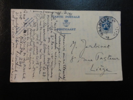 MALMEDY TO LIEGE Postal Stationery Card  Belgium - Eupen & Malmedy