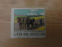 LIEGE 1930 Expo Agriculture Horticulture Vignette Poster Stamp Label Belgium - Erinnophilie - Reklamemarken [E]