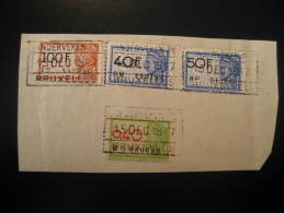 BRUXELLES 1947 Fragment 4 Fiscales Timbre Revenue Fiscal Tax Postage Due Official BELGIUM - Documents