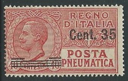 1927 REGNO POSTA PNEUMATICA SOPRASTAMPATO 35 SU 40 CENT MNH ** - M2-2 - Pneumatic Mail