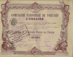 DECO & RARE : COMPAGNIE PARISIENNE DE VOITURES L´URBAINE  ( 1892 ) - Automobilismo