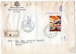 REPUBBLICA DI SAN MARINO-BUSTA PRIMO GIORNO-UFFICIO FILATELICO GOVERNATIVO-POSTA AEREA - Storia Postale