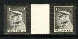 POLAND 1935  MICHEL NO 295 GUTTER PAIR  MNH - Ungebraucht