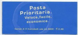 ITALIA 1999  "POSTA PRIORITARIA" LIBRETTO ** FIOR DI STAMPA - Postzegelboekjes