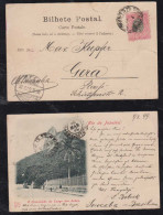 Brazil Brasil 1899 Picture Postcard RIO CORCOVADO SOROCABA Railway PM To GERA Germany - Brieven En Documenten