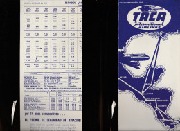 DOC2) TACA INTERNATIONAL AIRLINES  HALF TIMETABLE 1954 HALF ONLY TIMETABLE - Zonder Classificatie