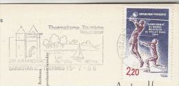 1986 FRANCE COVER (card) VOLLEYBALL Stamps SLOGAN Pmk HYDROTHERAPY , SAILING Barbotan Les Thermes, Sport Health - Volley-Ball