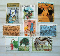 Rwanda 1978 - 1984 Rotary Ducks Paintings Toulouse-Lautrec Belgium Tree Flowers Zebra - Usati