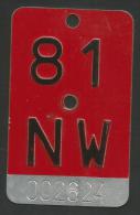 Velonummer Nidwalden NW 81 - Number Plates