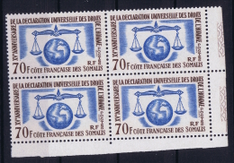 Somalis : Yv Nr 318  MNH/**/postfrisch/neuf  1963 Coin De Feuille  4-block - Ungebraucht