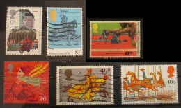 Gran Bretagna 1976 - 1999 Caxcon Christmas Sports Woman On Bicycle  Used 6 Stamps - Non Classés