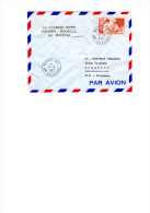 Enveloppe 1er Courrier Aérien Nouméa Houailou TRANSPAC 7/2/1962 Timbre 5f Création Chéque Postaux - Briefe U. Dokumente