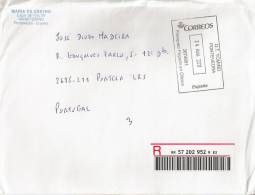 Turkey Registered Cover To Portugal With Flowers Stamps - Brieven En Documenten