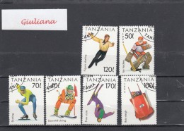 Tanzania  1994 -  6 Stamps Used  Olimpiadi Lillehammer '94 - Invierno 1994: Lillehammer