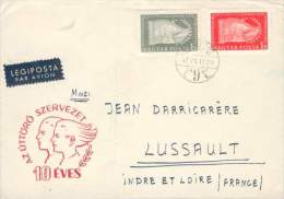 HONGRIE MAGYAR LETTRE PAR AVION BUDAPEST POUR LUSSAULT 11/7/1957 TB - Cartas & Documentos