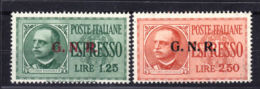 ITALIA 1944 RSI GNR ESPRESSI 1,25 +2,50 **MNH ALTA QUALITA' - Posta Espresso