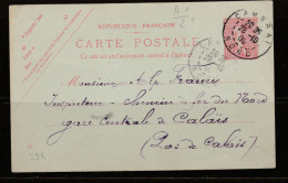 FRANCE ENTIER POSTAL 10C ROSE  CARTE POSTAL OBL - Overprinter Postcards (before 1995)