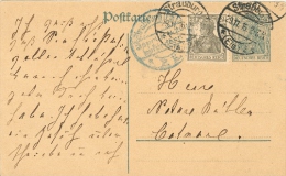 Entier Postal Type Germania Avec Complément D’affranchissement à 21/2 Pfennig     Affranchissement Avec Cachet à Pont  é - Andere & Zonder Classificatie