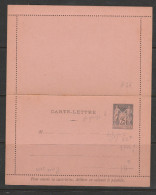 FRANCE ENTIER POSTAL CARTE LETTRE 25C NOIR SUR ROSE TYPE SAGE TRES BEAU - Bijgewerkte Postkaarten  (voor 1995)