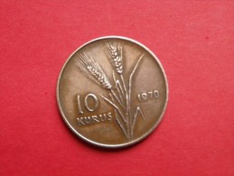 TURQUIE  10 KURUSH 1970  -KM.891.2 -bronze  - TTB - Türkei