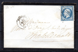 1/ France N° 14 Napoléon III Oblitéré Sur Lettre   , Cote : ?,00 € - 1853-1860 Napoleone III