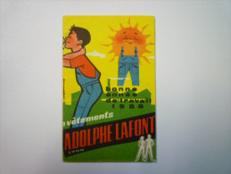 Petit Calendrier  PUB  " Vêtements Adolphe LAFFONT "  1958  (format 6.5 X 10.5 Cm) - Small : 1941-60