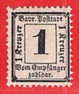 MiNr.2 D  Xx Altdeutschland Bayern Dienstpost - Mint