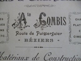 Carte Pub Hérault Béziers Auguste Combis Bois Et Charpentes - Beziers