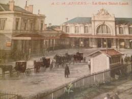 CPA Maine Et Loire Angers La Gare Saint Laud Train - Angers