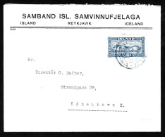 1925. Views And Buildings. 35 Aur Blue On Cover To Köbenhavn.  (Michel: 117) - JF500406 - Covers & Documents