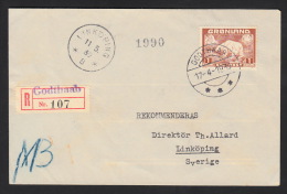 1938. Christian X And Polar Bear. 1 Kr. Light Brown GODTHAAB 17-4-1939 + LINKÖPING 11 5... (Michel: 7) - JF500418 - Covers & Documents