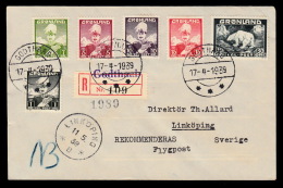 1938. Christian X And Polar Bear. 6 Values  GODTHAAB 17-4-1939. + LINKÖPING 11 5 39. (Michel: 1-6) - JF500417 - Covers & Documents