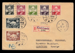 1938. Christian X And Polar Bear. Set Of 7  GODTHAAB 15-4-1939. + LINKÖPING 11 5 39.  (Michel: 1-7) - JF500416 - Lettres & Documents