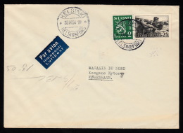 1954. 25 MK Albert Gustav Aristides Edelfelt + 2 Markka HELSINKI 28.IX.54.  (Michel: 433) - JF500463 - Lettres & Documents