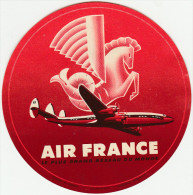 DOC2) ETICHETTA PER BAGAGLI LABEL FOR LUGGAGE AIR FRANCE 1954 ROSSO RED CIRCA - Altri & Non Classificati