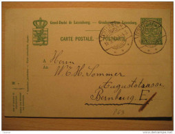 LUXEMBOURG Echternach 1912 To Bernbourg Cancel Postal Stationery Luxemburgo - Altri & Non Classificati