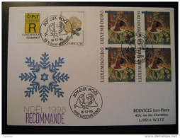 Luxembourg 1996 Noel Flora Tree Bienfaisance Charity 5 Stamp On Registered Cover - Briefe U. Dokumente