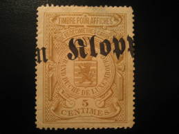 5 C Timbre Pour AFFICHES 15 Decimetres Revenue Fiscal Tax Postage Due Official LUXEMBOURG - Revenue Stamps